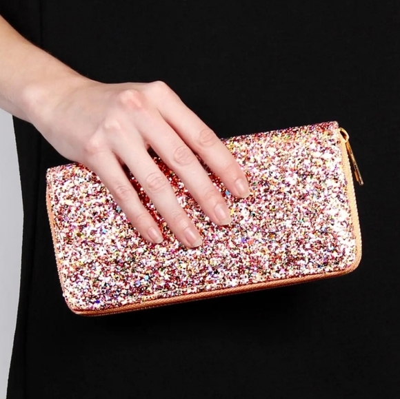 Gold tone glitter fancy elegant wallet - Picture 2 of 4